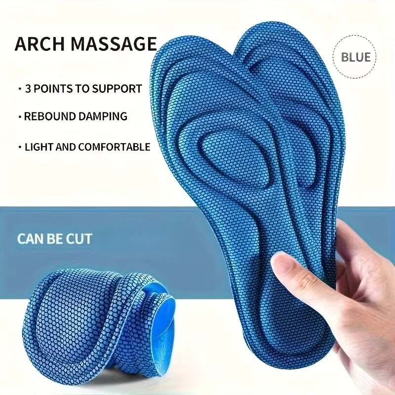 Insole Memory Foam - 4 Stück Sport-Massage-Einlegesohlen aus Memory-Schaum für